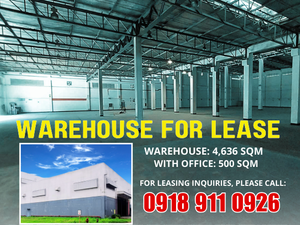 WAREHOUSE FOR LEASE IN SANTA ROSA CITY LAGUNA