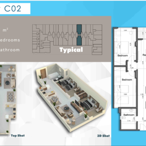 2 Bedroom (117 m) 3Pyramids Pool View 