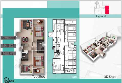 3 bedroom 120m2